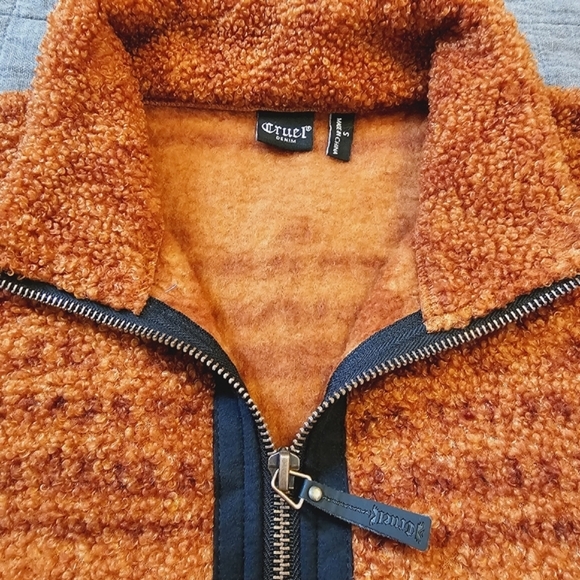 Cruel | Copper Teddy Fleece Full Zip Jacket Rust / Burnt Orange - Picture 6 of 10